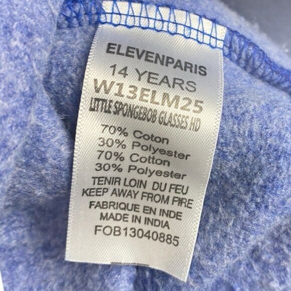 ELEVEN PARIS X SpongeBob Unisex Youth Blue Life is a Joke Hoodie Size 14 - Picture 4 of 4